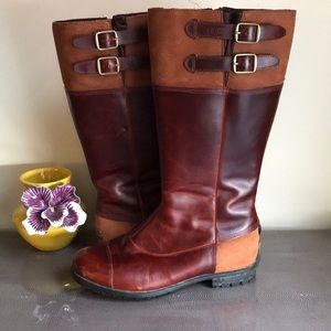 Ugg Leather and Suede Boots w/Buckle detail